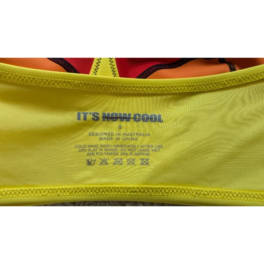 Women's It's Now Cool Bikini Top, S, Yellow & Red